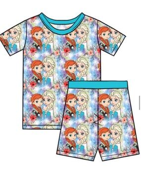 BAMBOO Girls Frozen Character Blue Multi short Set
